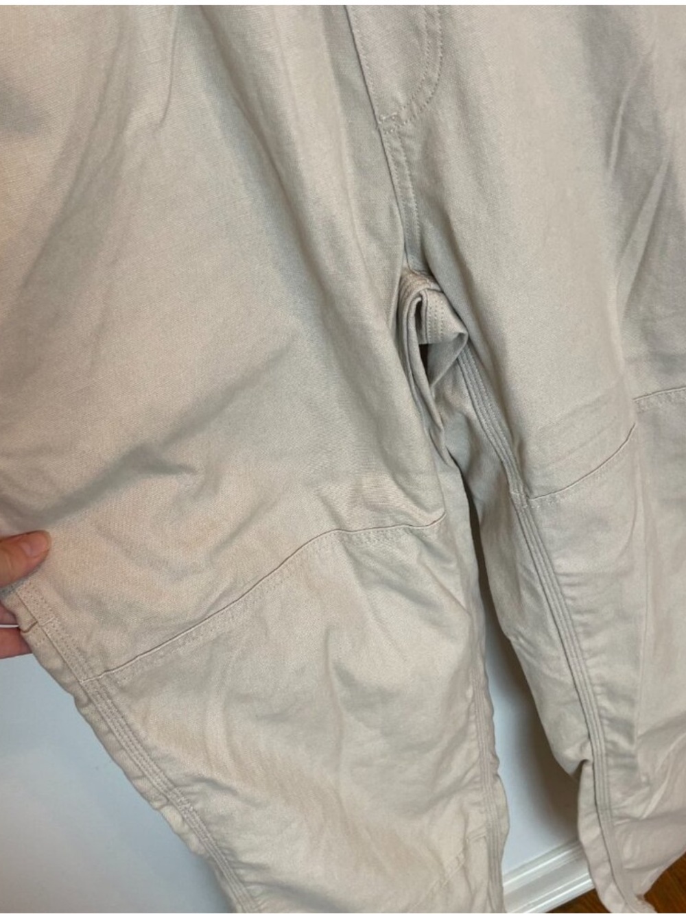 PATAGONIA All Seasons Khaki Hemp Straight Leg Overalls || XL - Picture 6 of 12